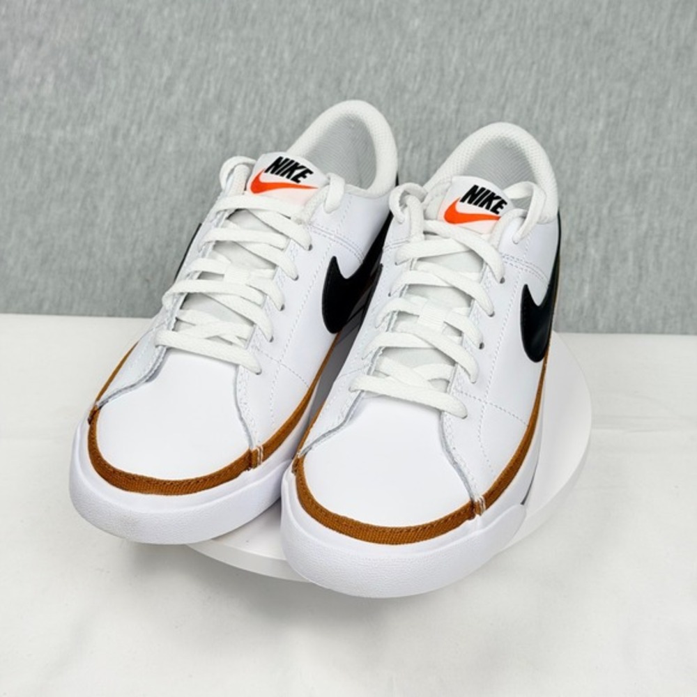 Nike Court Legacy White Black Brown Leather Sneakers DA5380-102 Kids Size 5Y‎ - Picture 7 of 9